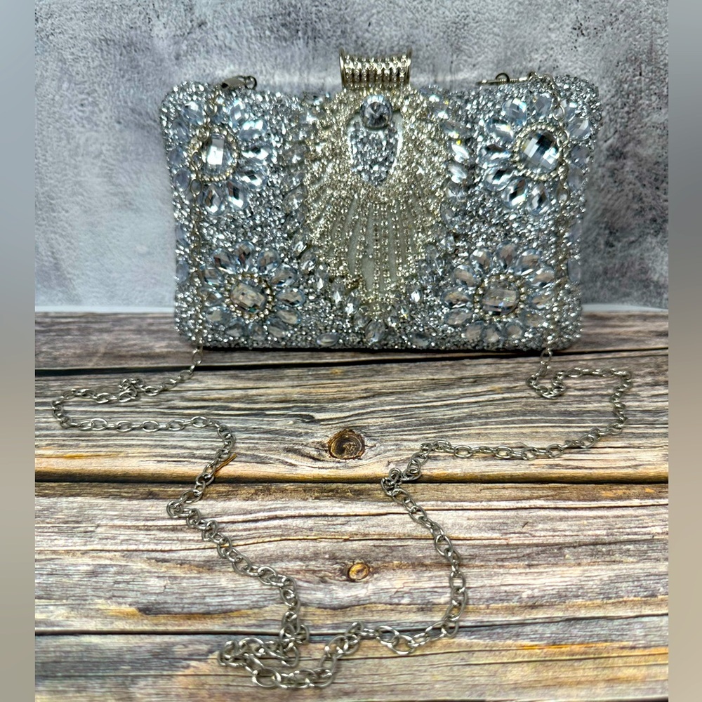 Multicolored Diamond Evening Bridal Wedding Party Shoulder/clutch NWOT - Picture 1 of 6